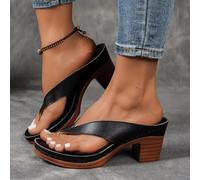 Chunky Wide Foot Sandals for Women 2025 Dressy Summer Solid Color Slip On Open Toe Square Toe Comfortable Heeled Sandals Mules Womens Shoes Wedges for Long Walk Casual Shoes