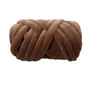 Chunky Wool 1KG 1000G Super Velvet Chunky Yarn Thick Bulky Giant Thread White Bag for Hand Knitting DIY Arm Soft Big Blanket Carpet(Brown 1KG)