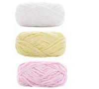 Chunky Wool 3pcs 100g Super Soft Velvet Yarn Chunky Blanket Chenille Yarns for Knitting and Crochet(Mix A)