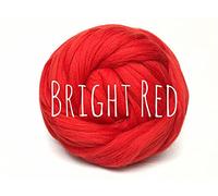 Chunky Wool - Bright Red - for arm Knitting Chunky Blanket Weaving Felting Jumbo Yarn Giant Wool Soft 50g (0.11lb)