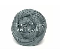 Chunky Wool - Dark Grey - for arm Knitting Chunky Blanket Weaving Felting Jumbo Yarn Giant Wool Soft - 50g (0.11lb) (Dark Grey)