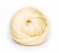 Chunky Wool - Ecru/Natural - for arm Knitting Chunky Blanket Weaving Felting Jumbo Yarn Giant Wool Soft 500g (0.5kg) (1.1lb)