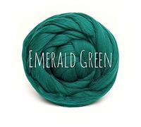Chunky Wool - Emerald Green - for arm Knitting Chunky Blanket Weaving Felting Jumbo Yarn Giant Wool Soft - 50g (0.11lb)