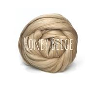 Chunky Wool - for arm Knitting Chunky Blanket Weaving Felting Jumbo Yarn Giant Wool Soft - 50g (0.11lb) (Honey Beige)
