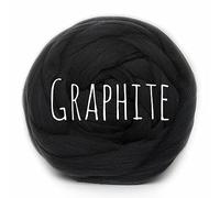 Chunky Wool - Graphite - for arm Knitting Chunky Blanket Weaving Felting Jumbo Yarn Giant Wool Soft 50g (0.11lb)