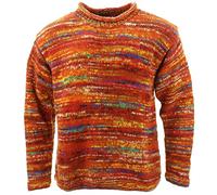 Chunky Wool Knit Space Dye Jumper - Red Mix - XXL