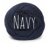 Chunky Wool - Navy - for arm Knitting Chunky Blanket Weaving Felting Jumbo Yarn Giant Wool Soft 1000g (1kg) (2.2lb)