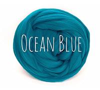 Chunky Wool - Ocean Blue - for arm Knitting Chunky Blanket Weaving Felting Jumbo Yarn Giant Wool Soft 50g (0.11lb)