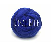 Chunky Wool - Royal Blue - for arm Knitting Chunky Blanket Weaving Felting Jumbo Yarn Giant Wool Soft 50g (0.11lb)