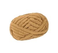 Chunky Wool Yarn - Jumbo Washable Hand Knitting DIY Weight for Tapestry, Bed Fence, Throw Rug Making - Bulky- Light Brown
