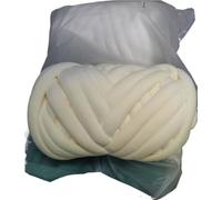 Chunky Yarn 1KG 1000G Super Velvet Chunky Yarn Thick Bulky Giant Thread White Bag for Hand Knitting DIY Arm Soft Big Blanket Carpet(Cream Yellow 1KG)