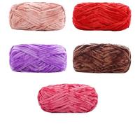 Chunky Yarn 5pcs X100g Yarn Soft Velvet for Knit and Crochet Threads for Sweater Scarf Blankets(Mix Q)