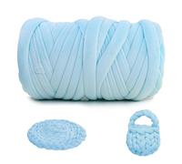 Chunky Yarn for Arm Knitting 1000g, Soft Crystal Fleece Tube Yarn for Crochet, Hand Knitting Blanket Pillow Cat Bed & DIY Home Decorations (Light Blue)
