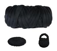 Chunky Yarn for Arm Knitting 1000g, Soft Crystal Fleece Tube Yarn for Crochet, Hand Knitting Blanket Pillow Cat Bed & DIY Home Decorations (Black)