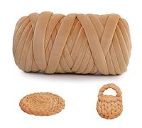 Chunky Yarn for Arm Knitting 1000g, Soft Crystal Fleece Tube Yarn for Crochet, Hand Knitting Blanket Pillow Cat Bed & DIY Home Decorations (Khaki)