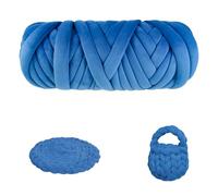 Chunky Yarn for Arm Knitting 500g, Soft Crystal Fleece Tube Yarn for Crochet, Hand Knitting Blanket Pillow Cat Bed & DIY Home Decorations (Deep Blue)