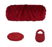 Chunky Yarn for Arm Knitting 500g, Soft Crystal Fleece Tube Yarn for Crochet, Hand Knitting Blanket Pillow Cat Bed & DIY Home Decorations (Deep Red)
