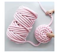 Chunky Yarn for Arm Knitting,Chunky Wool 1000g Super Thick Chunky Yarn DIY Bulky Arm Roving Knit Blanket Hand Knitting Spin 60m(Light Pink)
