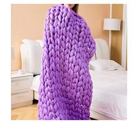 Chunky Yarn for Arm Knitting,Chunky Wool 500G Yarn DIY Bulky Arm Roving Knitting Blanket Thick Chunky Hand-Knitted Crocheting Hat Scarf Sewing(Purple)