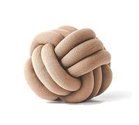 Chunky Yarn for Arm Knitting,Chunky Wool Decorative Pillows Cushion Innovative Pure Handmade Knot Pillow Personalized Ball for Home Car Diameter 30cm(Light Coffee)