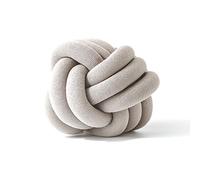 Chunky Yarn for Arm Knitting,Chunky Wool Decorative Pillows Cushion Innovative Pure Handmade Knot Pillow Personalized Ball for Home Car Diameter 30cm(Camel Gray)