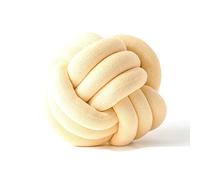 Chunky Yarn for Arm Knitting,Chunky Wool Decorative Pillows Cushion Innovative Pure Handmade Knot Pillow Personalized Ball for Home Car Diameter 30cm(Goose Yellow)