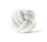 Chunky Yarn for Arm Knitting,Chunky Wool Decorative Pillows Cushion Innovative Pure Handmade Knot Pillow Personalized Ball for Home Car Diameter 30cm(Pure White)