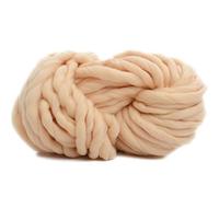 Chunky Yarn for Arm Knitting,Chunky Wool Hand Knitting Blanket Hats Super Thick Chunky Yarn Roving Bulky 250g Per Lot(Beige)