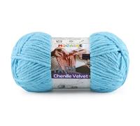 Chunky Yarn for Crocheting and Knitting - Easy to Use Plush Chenille Super Bulky Yarn 100g/131yds - Ultra Soft Velvet Baby Blanket Yarn for Beginners & Amigurumi Projects, Azure