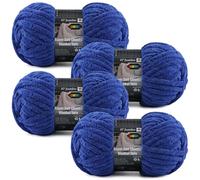Chunky Yarn for Crocheting Blankets, 4-Pack Jumbo Chenille Yarn, 14oz/400g Total Weight, 152.8 Yards, Super Bulky Soft Yarn Easy to Use for Knitting and Crochet Projects, Navy Blue, 4 Skein