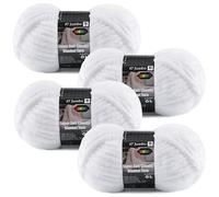 Chunky Yarn for Crocheting Blankets, 4-Pack Jumbo Chenille Yarn, 14oz/400g Total Weight, 152.8 Yards, Super Bulky Soft Yarn Easy to Use for Knitting and Crochet Projects, White, 4 Skein