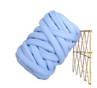 Chunky Yarn for Hand Knitting 1kg Ultra Thick Core Cotton Yarn DIY Hand Woven Soft Anti-Collision Children's Cushion Pet Nest Straight Hair(Light Blue)