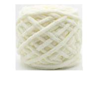 Chunky Yarn for Hand Knitting 1Pc 100g Velvet Hand Knitting Yarn Polyester Crochet Knit Scarf Slipper Hat Line Cushion Doll Slippers Threads 50m(1 Milk White)