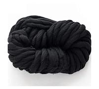 Chunky Yarn for Hand Knitting The Sweeping of Sweatest Coarse Hand-Knit DIY Woven Blanket Scarf Group Thick Line Hand(Black)