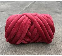 Chunky Yarn Hand Knitting 0.5KG/1KG Velvet Diameter 3cm Thick Bulky Chunky Yarn Hand Knitting Woven Thread Basket Blanket Carpets Giant DIY(1KG Wine)
