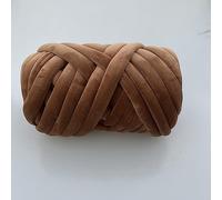Chunky Yarn Hand Knitting 0.5KG/1KG Velvet Diameter 3cm Thick Bulky Chunky Yarn Hand Knitting Woven Thread Basket Blanket Carpets Giant DIY(0.5KG Light Coffee)