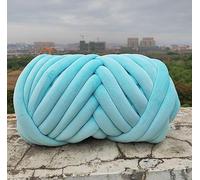 Chunky Yarn Hand Knitting 1KG 1000G Super Velvet Chunky Yarn Thick Bulky Giant Thread White Bag for Hand Knitting DIY Arm Soft Big Blanket Carpet(Blue 1KG)