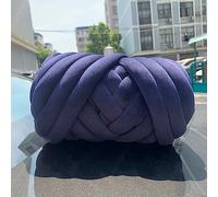 Chunky Yarn Hand Knitting 1KG 1000G Super Velvet Chunky Yarn Thick Bulky Giant Thread White Bag for Hand Knitting DIY Arm Soft Big Blanket Carpet(Navy 1KG)