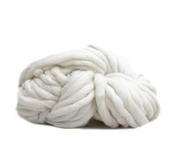 Chunky Yarn Hand Knitting Super Chunky Yarn Blended Arm Knitting Blanket Bulky Roving for Hand Crochet Blankets Hats Sweaters Rugs(White)
