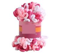 Chunky Yarn Polyester Finger Loops Yarn Hand-Woven Thick Wool for DIY Knitting and Crocheting Blanket Crafts Supplies(Rose Red)