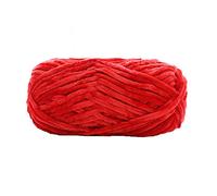 Chunky Yarn,Red DIY Velvet Chenille 100g/0.22lb Bulky Luxury Polyester Vegan Soft Blanket Yar