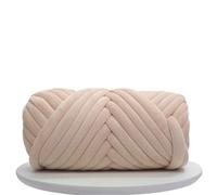 Chunky Yarn Thick 500G Super Velvet Chunky Yarn Thick Cored Cotton Wool Tube for DIY Blanket Hat Bulky Arm Roving Handwork Knitting Spin(Beige 500g)