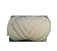 Chunky Yarn Thick 500G Super Velvet Chunky Yarn Thick Cored Cotton Wool Tube for DIY Blanket Hat Bulky Arm Roving Handwork Knitting Spin(Cream Yellow 500g)