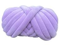 Chunky Yarn Thick 500G Super Velvet Chunky Yarn Thick Cored Cotton Wool Tube for DIY Blanket Hat Bulky Arm Roving Handwork Knitting Spin(Taro Flour 500g)