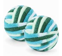 Chunky Yarn Wool 2×250g 54m, XXL Soft Fluffy Chunky Wool for Hand Knitting | 2CM Thick Jumbo Chunky Wool Balls Blanket Yarn for Scarves, Bags, Hats, Pillow, Cushion, DIY Crafts (Colorfulgreen)