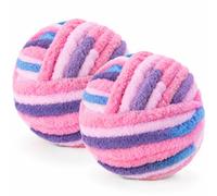 Chunky Yarn Wool 2×250g 54m, XXL Soft Fluffy Chunky Wool for Hand Knitting | 2CM Thick Jumbo Chunky Wool Balls Blanket Yarn for Scarves, Bags, Hats, Pillow, Cushion, DIY Crafts (Blueberry)