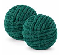 Chunky Yarn Wool 2×250g 54m, XXL Soft Fluffy Chunky Wool for Hand Knitting | 2CM Thick Jumbo Chunky Wool Balls Blanket Yarn for Scarves, Bags, Hats, Pillow, Cushion, DIY Crafts (Dark Green)