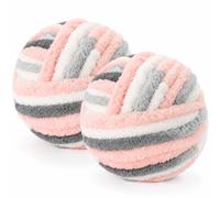 Chunky Yarn Wool 2×250g 54m, XXL Soft Fluffy Chunky Wool for Hand Knitting | 2CM Thick Jumbo Chunky Wool Balls Blanket Yarn for Scarves, Bags, Hats, Pillow, Cushion, DIY Crafts (Cat Color)