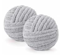 Chunky Yarn Wool 2×250g 54m, XXL Soft Fluffy Chunky Wool for Hand Knitting | 2CM Thick Jumbo Chunky Wool Balls Blanket Yarn for Scarves, Bags, Hats, Pillow, Cushion, DIY Crafts (Dark Grey)
