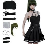 CHUNLEI Frieren Ubel Cosplay Costume with Wig Dress Frieren Beyond Journey's End Costume Halloween (Black + Wig, Medium)